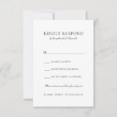 Elegante, einfache Schwarze Schrift RSVP Karte (Vorderseite)