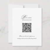 Elegante einfache Script QR Code Wedding RSVP Card (Vorderseite)