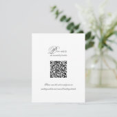 Elegante einfache Script QR Code Wedding RSVP Card Karte (Stehend Vorderseite)