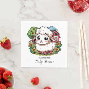Elegante, einfache Sheep Baby-Dusche Serviette