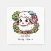 Elegante, einfache Sheep Baby-Dusche Serviette (Vorderseite)