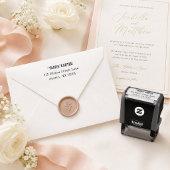Elegante einfache Skript-Hochzeit-Rücksendeadresse Permastempel
