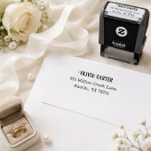 Elegante einfache Skript-Hochzeit-Rücksendeadresse Permastempel
