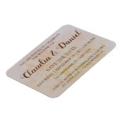 Elegante, einfache, staubige Pony-Hochzeit Magnet (Linke Seite)