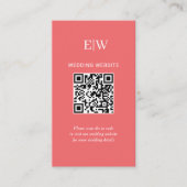 Elegante einfache Sunset Coral mit Monogram Weddin Begleitkarte (Vorderseite)