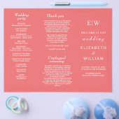 Elegante einfache Sunset Coral mit Monogram Weddin Flyer (Einzeln)