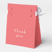 Elegante einfache Sunset Coral mit Monogram Weddin Geschenkschachtel (Rückseite)