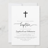 Elegante einfache Taufe Einladung (Vorderseite)