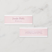 Elegante einfache Template Rose Gold White Modern Mini Visitenkarte (Vorne/Hinten)