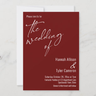Elegante einfache Typografie Die Hochzeit von Burg Einladung