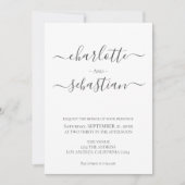 Elegante, einfache Typografie-Hochzeit Einladung (Vorderseite)