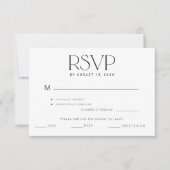 Elegante einfache Typografie-Mahlzeiten Hochzeit RSVP Karte (Vorderseite)