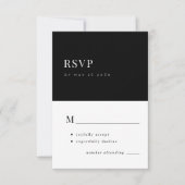 Elegante einfache Typografie minimale Hochzeit RSVP Karte (Vorderseite)