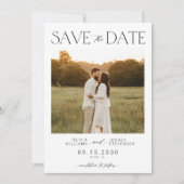 Elegante, einfache Typografie-Script-Foto Hochzeit Save The Date (Vorderseite)