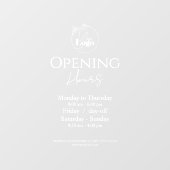 elegante, einfache und berufliche Geschäftszeiten Fensteraufkleber (Blatt)