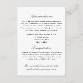 Elegante einfache Unterkünfte Transport QR Begleitkarte