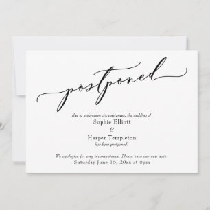 Elegante einfache verschobene Hochzeitsanzeige Einladung