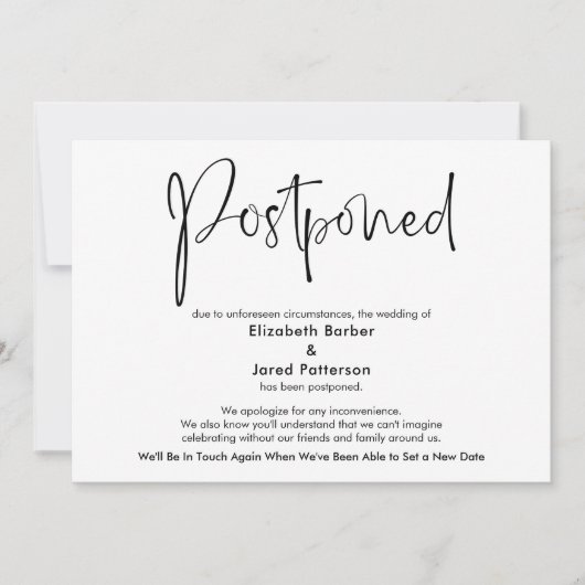 Elegante einfache, verspätete Hochzeitskarte Einladung (Vorderseite)