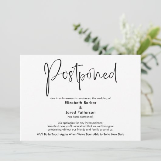 Elegante einfache, verspätete Hochzeitskarte Einladung (Stehend Vorderseite)