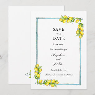 Elegante einfache Vintage-Zitronen Save-the-Date-K Save The Date