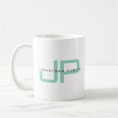 Elegante einfache Vorlage benutzerdefinierter Name Kaffeetasse (Links)