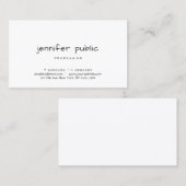 Elegante einfache Vorlage Modernes, handgeschriebe Visitenkarte (Vorne/Hinten)