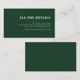 Elegante, einfache waldgrüne Hochzeit im Herbst De Begleitkarte