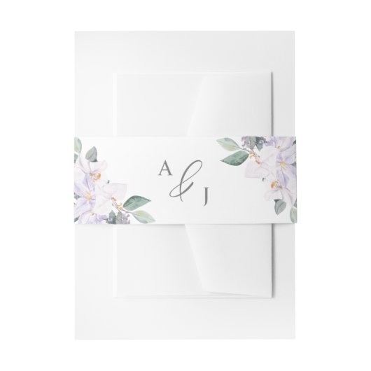 Elegante einfache Wasserfarben Lila Orchideen Hoch Einladungsbanderole (Vorderseite Beispiel)