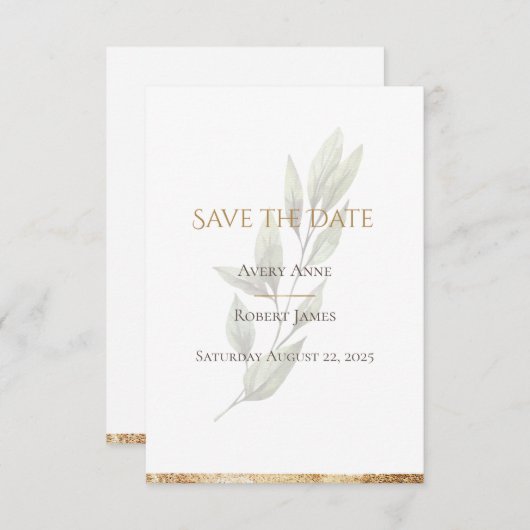 Elegante Einfache Wasserfarben Save The Date (Vorne/Hinten)