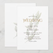 Elegante einfache Wasserfarbenwelt Leaf Moderne Einladung (Vorne/Hinten)