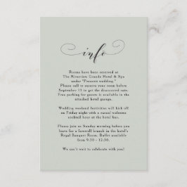Elegante, einfache Weise Weise grün Hochzeit Infor Begleitkarte
