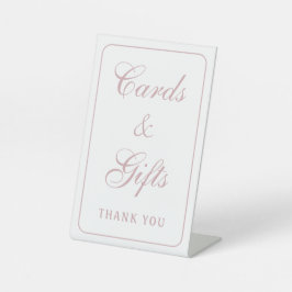Elegante, einfache weiße Blush Cards & Geschenke Sockelschild