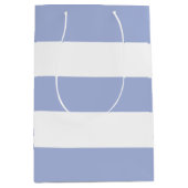 Elegante, einfache, weiße Streifen Mittlere Geschenktüte (Vorderseite)