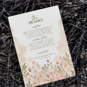 Elegante Einfache Wildblume Details Einschlusskart Begleitkarte