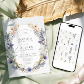 Elegante Einfache Wildblume Hochzeit Einladung