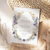 Elegante Einfache Wildblume Hochzeit Einladung