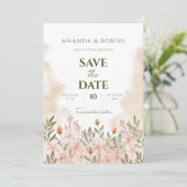 Elegante Einfache Wildblume Hochzeit Save The Date (Stehend Vorderseite)