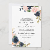 Elegante einfache Winter floral Traditionelle Hoch Einladung (Vorderseite)