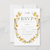 Elegante einfache Yellow Wedding RSVP Response Car Karte (Vorderseite)