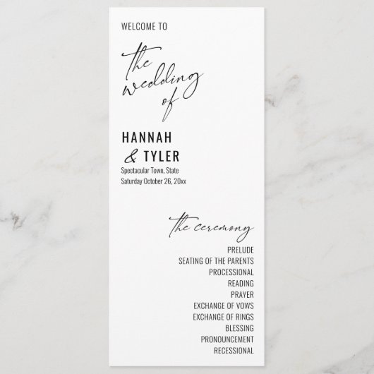 Elegante, einfache, zeitgenössische Typografie Programm (Vorderseite)