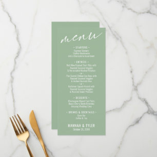 Elegante einfache zeitgenössische Typografie Salbe Menükarte