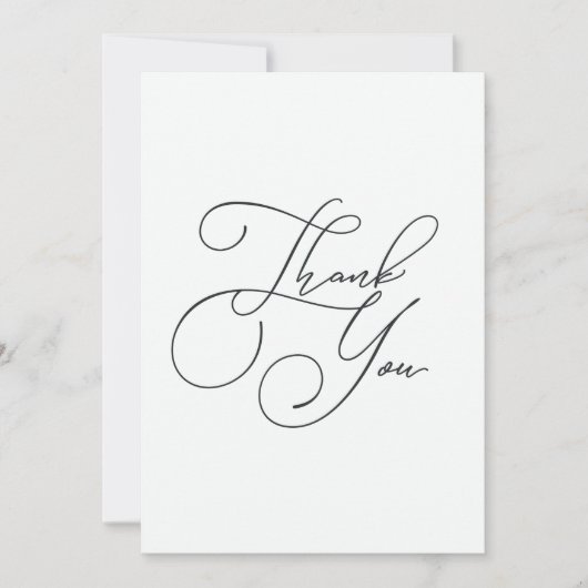 Elegante Einfachheit Minimalistisch Schwarz und We Dankeskarte (Vorderseite)