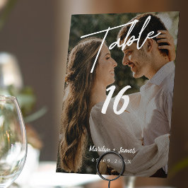 Elegante Einfachheit: Modernes, diagonales Foto Tischnummer