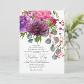 Elegante einfarbige Hochzeit der Wasserfarben Einladung (Stehend Vorderseite)