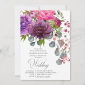 Elegante einfarbige Hochzeit der Wasserfarben Einladung (Vorderseite)