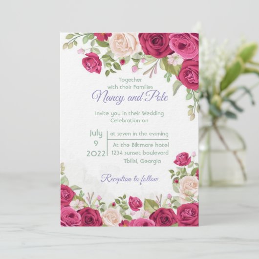 Elegante Einladung (Stehend Vorderseite)