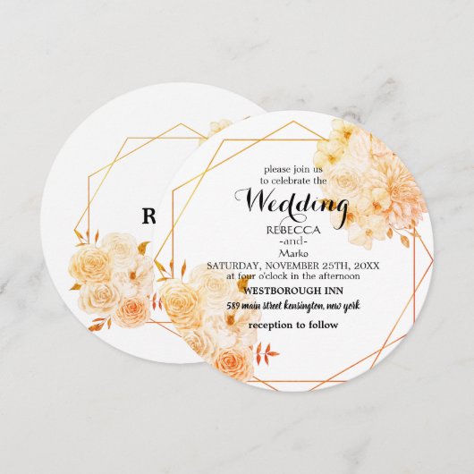 Elegante Einladung (Vorne/Hinten)