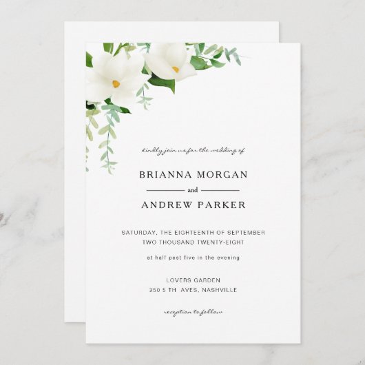 Elegante Einladung (Vorne/Hinten)