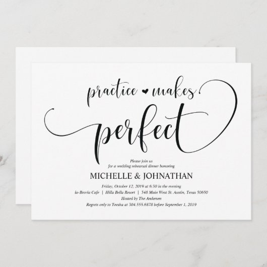 Elegante Einladung (Vorne/Hinten)