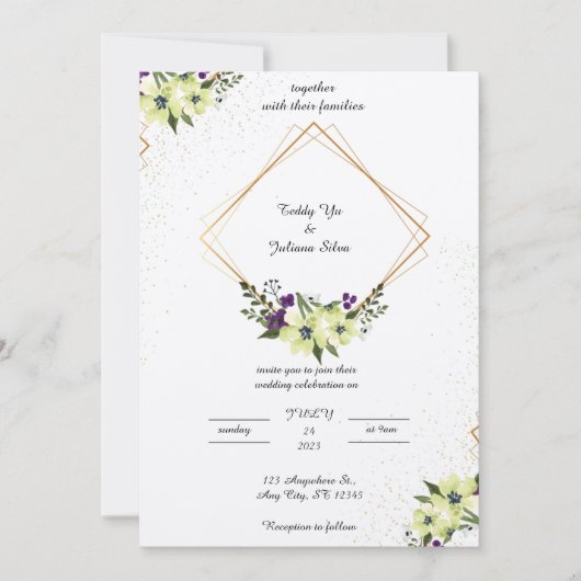 Elegante Einladung (Vorderseite)